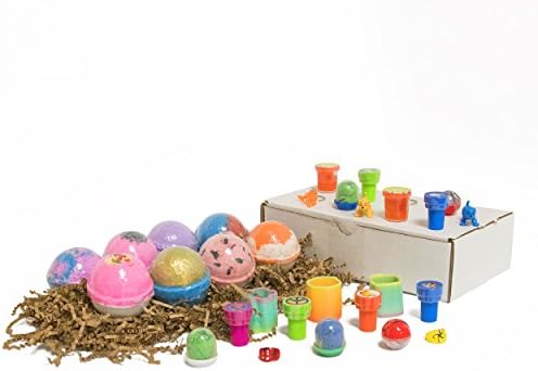 Best 8 Large Bath Bombs for Kids with Surprise Toys Inside (4.5-5 Ounces). Fun, Vegan, Bath Fizzies for Kids With Surprises for Girls and Boys. This Bath Bomb Gift Set Kit is Handmade in the USA.