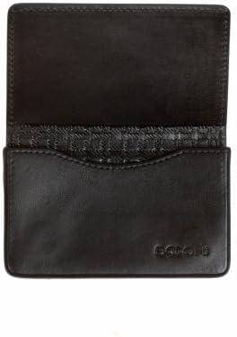 Boconi Collins Calf Magnetic Card Case (Black Calf w/blue)
