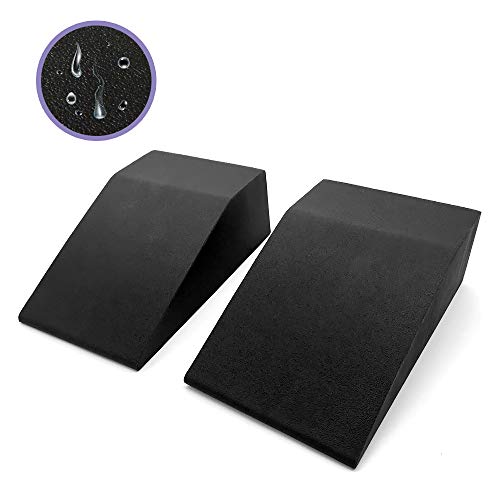 Premium Yoga Foam Wedge Blocks (Pair) Soft Wrist Wedge, Supportive Foot Exercise Accessories, Balance, Strength, Stretch, Pilate, Fitness, Squat, Pushup, Plank, Anti-Slip Leather Surface
