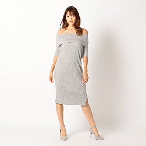 Amazon Co Jp ミューズ Mew S オフショルカットマキシワンピ グレー M 服 ファッション小物