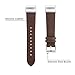 For Fitbit Charge 2 Wristband, Adjustable Genuine Leather Replacement Bands for Fitbit Charge 2 Coffee with Metal Connections