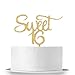 INNORU Sweet 16 Cake Topper - Gold Glitter Acrylic Sweet Sixteen Cake Topper - Happy 16th Birthday Party Decorations Supplies