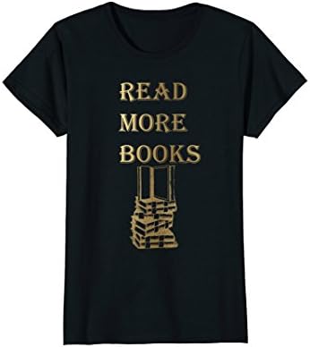 Womens Book T Shirt Reading Read More Books English Teacher School XL Black