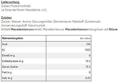 Monin Top 6 für Kaffeegetränke 0,7L (geröstete Haselnuss, Caramel, Cocos, Weisse Schokolade, Macadamia Nuss, Vanille) – Bild 6