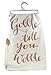 Primitives by Kathy 31611 Hand-Lettered Fall-Inspired Metallic Dish Towel, 28 x 28-Inch, Gobble Til You Wobble