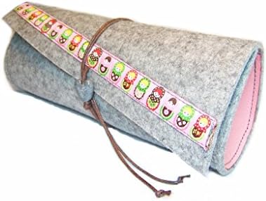 Pencil Case Woven ribbon selection 1-14, wool felt, leather, pen, biro, bic, ballpoint case, school, beginning of term