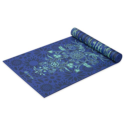 Gaiam Yoga Mat Premium Print Reversible Extra Thick Non Slip Exercise