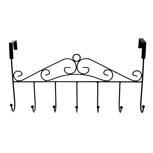 Conveninet Black Bathroom Kitchen Over Door Wall Hook Rack Cloth Towel Hanger