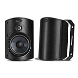 Polk Audio Atrium 5 Outdoor Speakers with Powerful Bass (Pair, Black) - All-Weather Durability | Broad Sound Coverage | Speed-Lock Mounting System