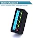 Multi USB Charger,50W 5 Port USB Fast Charger with QC 3.0 Quick Charge LCD Smart Charging Station Hub for Smartphone,Power Bank and Multiple Devices (Black)