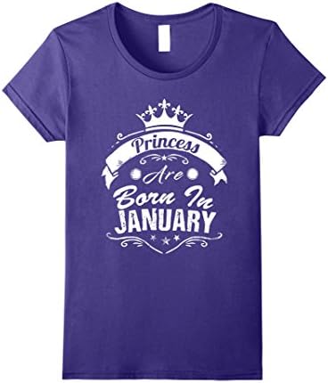 Womens April Birthday Princess Are Born In January Shirt Funny Large Purple