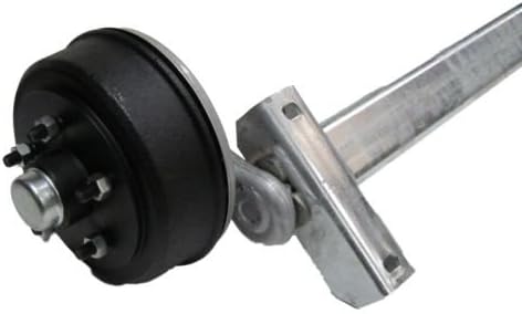 750Kg Full Beam Rubber Suspension Braked Trailer Axle - 4 x 100mm - Galvanised