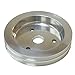 DEMOTOR PERFORMANCE For SBC Chevy Aluminum Crank Pulley Double 2 Groove For Short Water Pump SWP 350 400
