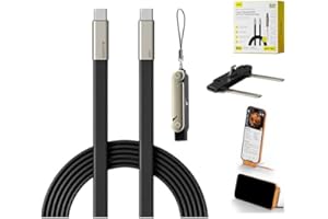 2 in 1 Invisible Holder Charger Cable with Stand,240W Super Fast Charging Cord with Detachable Foldable Stand,USB-C Charge Ca