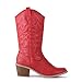 West Blvd - Womens Miami Cowboy Western Boots (8.5 M US, Red Pu)