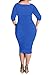 POSESHE Womens Plus Size Deep V Neck Wrap Ruched Waisted Bodycon Evening Cocktail Dress Blue XX-Large