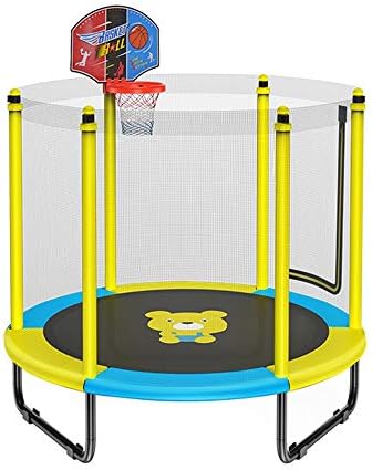 Yキッズ大人トランポリン バスケットボールフープ 安全エンクロージャネット 250キロの負荷と子供のためのトランポリンとトランポリン 子供のための誕生日プレゼント 在庫処分
