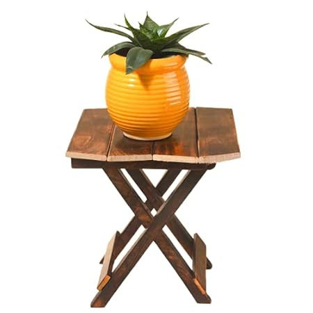 Vintageware Multipurpose Wooden Folding Rack Plant/Vase Stand for Indoor and Outdoor (Single Rack)