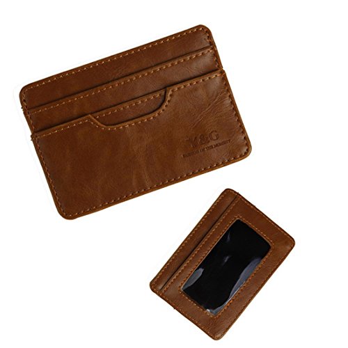 YCM040103 Brown Leather Money Clip With 5 card holder Cheap Gifts By Y&G
