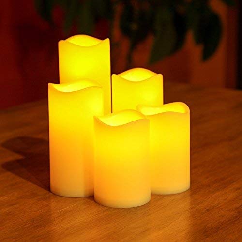 Flameless Candles 3 x 3 inches (Set of 4), Flickering LED Candles