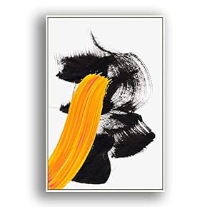 Framed Canvas Wall Art for Living Room, Bedroom Colored Brush Canvas Prints for Modern Home Decoration Ready to Hang - 16"x24" inches