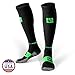 MudGear Compression Socks for Trail Running, Recovery, Travel, and Outdoor Adventures – Graduated, Durable, Sweat-Resistant, Boot Height, Medium, Black/Green