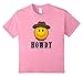 Kids Cowboy Howdy Emoji T shirt Western Rodeo Tee 10 Pink