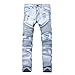 Keybur Men's Ripped Slim Straight fit Broken Hole Tapered Leg Jogger Pants