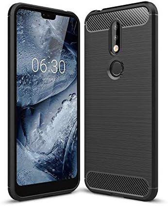 GVTECH Case for Nokia 7.1 TPU Cover Ultra Thin, Lightweight Carbon Fiber Design Flexible Bumper Rubber Protective Case for Nokia 7.1, Black