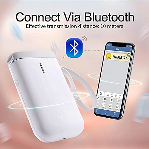D11 Labels Maker Machine with Tape, Portable Mini Handheld Thermal Label Printer, Wireless Bluetooth Label Maker (Pink, 5 Roll Paper)