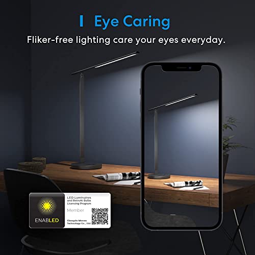 Smart LED Desk Lamp, Meross Dimmable Desk Lamp Works with HomeKit, Alexa, Google Assistant and