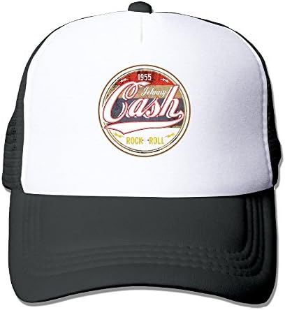 Baboy Johnny Cash Logo Baseball Hat Lightweight Mesh Snap Back HatBlack