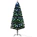 HOMCOM Pre-Lit Douglas Fir Artificial Christmas Tree with Fiber Optic / LED Lights and 8 Pre-Programmed Settings, 7' Tall
