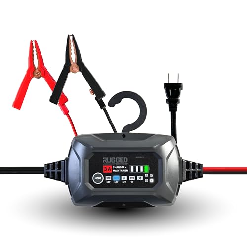 Schumacher Electric Rugged 3A Car Battery Charger and Maintainer, 3-in-1 Soluti…