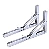 Amarine-made-2-PCS-Heavy-Duty-Polished-Stainless-Steel-Folding-Shelf-Bench-Table-Folding-Shelf-or-Bracket-Max-Load-550lb250kg-Short-Release-Arm