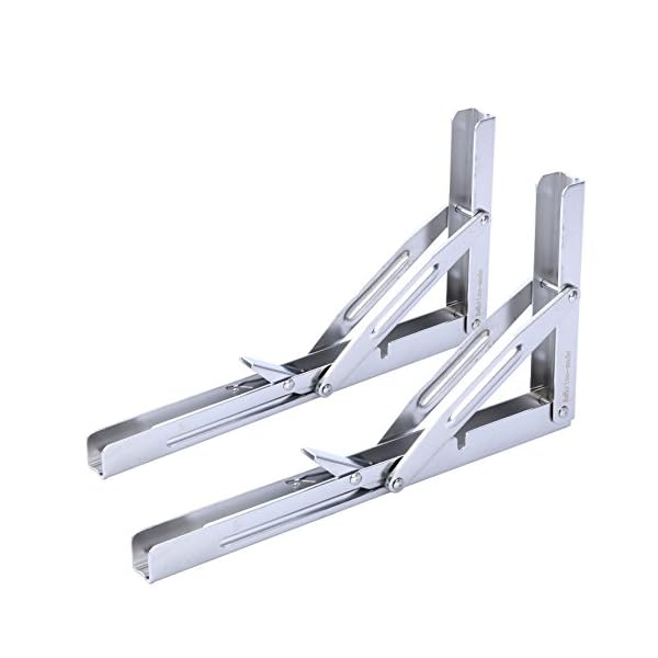 Amarine-made-2-PCS-Heavy-Duty-Polished-Stainless-Steel-Folding-Shelf-Bench-Table-Folding-Shelf-or-Bracket-Max-Load-550lb250kg-Short-Release-Arm