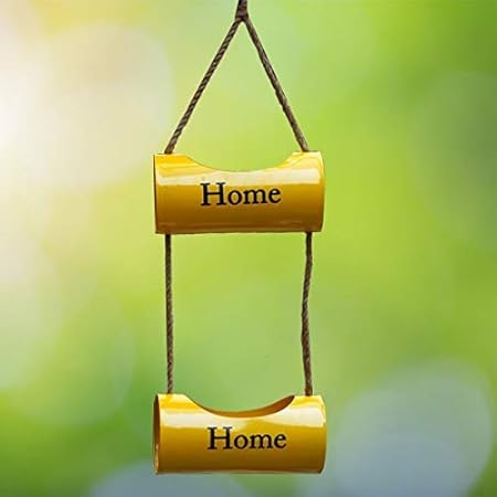 Garden Hub Double Hanging Home Metal Planter with Jute Rope (68cm Height)