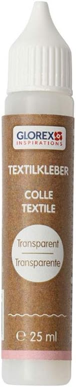 Glorex Textile Glue 25ml Tube Suitable for All Natural and Artificial Fibres Multicoloured, 25 Ml