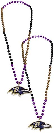 Official National Football League Fan Shop Authentic NFL Team Party Mardi Gras Custom Tailgate Beads 2-pack (Baltimore Ravens)