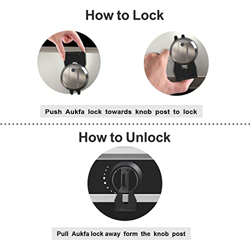 Gas Stove Baby Proof Knobs Locks (6 Pack), Aukfa Child Proofing Oven