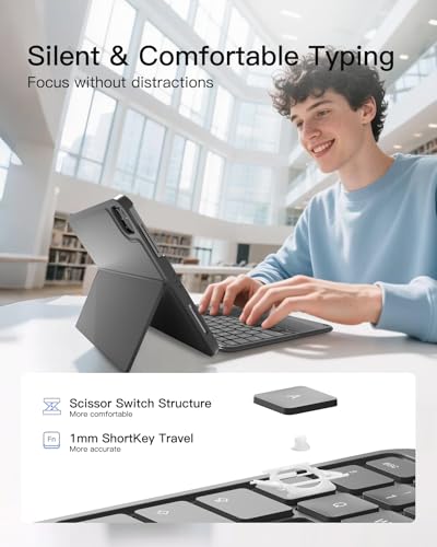 Inateck Keyboard Case with Touchpad for iPad 10th/A16 11th Gen 2025 | 450g Ultra-Lightweight,1 Second Magnetic Detachable Keyboard for iPad Air 11" M4/M3/M2, Air 5/4, Pro 11" 4/3/2/1, Grey