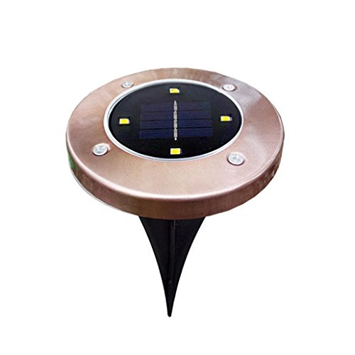 Solar Powered Ground Light Outdoor Lights Waterproof LED Solar Path Lights Garden Landscape Lighting (4LED) - Thumbnail 3