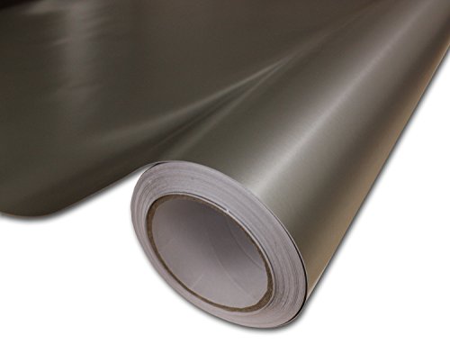 Hachi Auto Brushed Stainless Steel Silver Gray Vinyl Car Wrap 84-by-60-inch