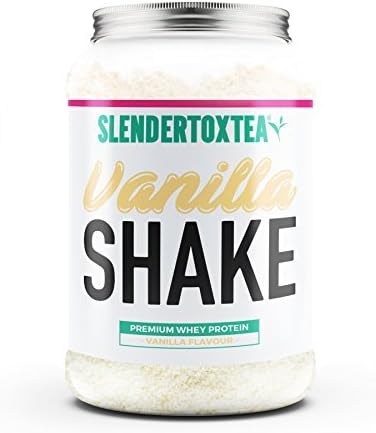Slendertoxtea - Pure Diet Whey Protein Meal Replacement Shake with Green Tea Extact (High in Quality Protein, Weight Loss for Women &amp; Men, Low In Fats &amp; Carbs) 28 Servings - 840g (Vanilla)