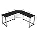 L Shaped Desk Home Office Desk Large Desk Panel. Coleshome Computer Desk Sturdy Computer Table Writing Desk Workstation, Black