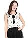 Allegra K Women's Ruffled Sleeveless Tie-Bow Chiffon Dot Prints Blouse