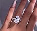 Weishu Classic Promise Ring 925 Sterling Silver Oval Cut 3ct AAA CZ Zircon Engagement Rings for Women Cubic Zirconia Promise Halo Solitaire Engagement Ring Size 6-10 (US Code 8)