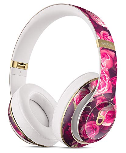 Vibrant Pink Vintage Rose Field Design Skinz Full-Body Premium Authentic Skin Kit for The Beats by Dre Studio 2 or 3 Remastered Wireless Headphones Ultra-Thin Protective Decal Wrap - Thumbnail 2