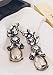 Happiness Boutique Women Statement Earrings in Clear Color Chandelier Drop Earrings in Vintage Gold Color