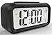 Gloue Digital Alarm Clock Battery Operated- Alarm Clocks Bedside- Temperature Display- Snooze and Large Display- Smart Night Light - Battery Operated Alarm Clock and Home Alarm Clock. (BLACK)